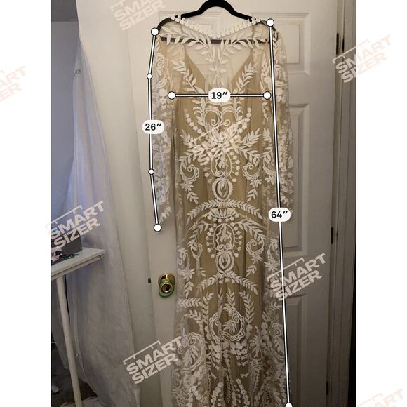 Nude and Lace Wedding Dress/Gown Size 18W NWT - Picture 3 of 6